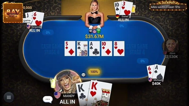 4 vòng chơi mà bạn sẽ trải qua trong game poker